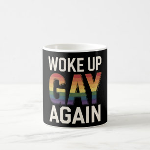 Geweckt Gay wieder lustig LGBTQ Prix Ally Rainbow Kaffeetasse