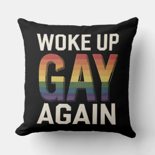 Geweckt Gay wieder lustig LGBTQ Prix Ally Rainbow Kissen