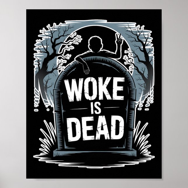 Geweckt ist Totes Halloween Graveyard Retro Horror Poster (Vorne)