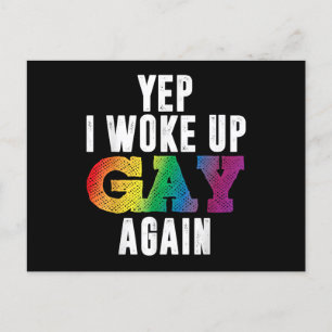 Geweckt Up Gay - Pride Rainbow Que Gay CSD Party L Feiertagspostkarte