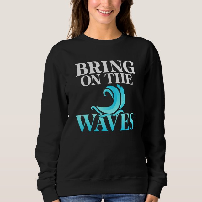 Geweckt Wellenreiter anbringen Sweatshirt (Vorderseite)