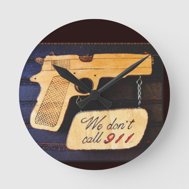 Gewehr Runde Wanduhr (Vorderseite)