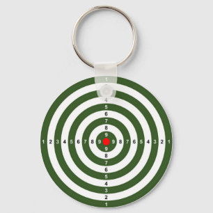 Gewehr-Schießstand-Stieraugen-Zielsymbol Schlüsselanhänger