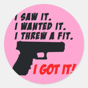 Gewehr-Temperament-Wutanfall Runder Aufkleber