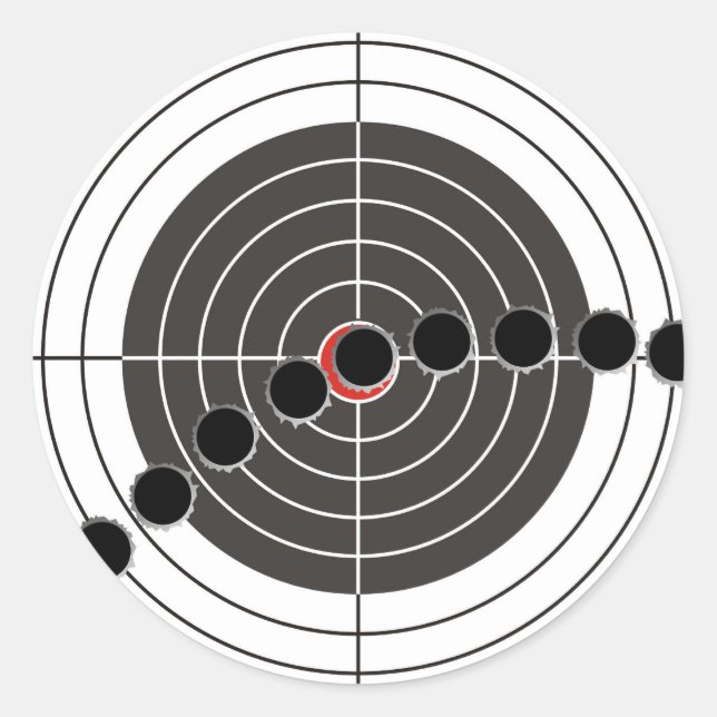 Gewehrbohrlöcher über Ziel Runder Aufkleber (Vorderseite)