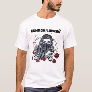Gewehre oder Blume, Blütenschüttelkugel T-Shirt
