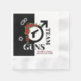 Gewehre oder Rose Gender Reveal Baby Shower Team G Serviette