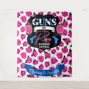 Gewehre oder Rose Rosa/Blaues Geschlecht zeigen Ki Wandteppich