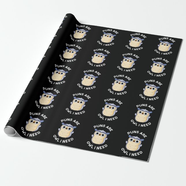 Gewehre sind Owl Ich brauche Funny Animal Pun Dark Geschenkpapier (Ungerollt)