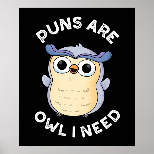 Gewehre sind Owl Ich brauche Funny Animal Pun Dark Poster (Vorne)