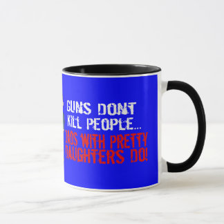 Gewehre töten nicht Leute, lustiger Vater/Tochter Tasse