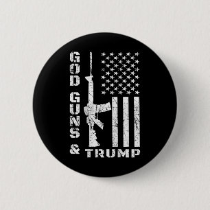 Gewehre und Trump 2. Änderungsflagge Ar15 (zurück) Button