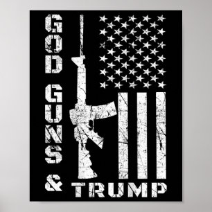 Gewehre und Trump 2. Änderungsflagge Ar15 (zurück) Poster