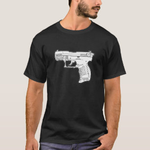 Gewehrfeuerwaffenschablone-Grafik-T - Shirt
