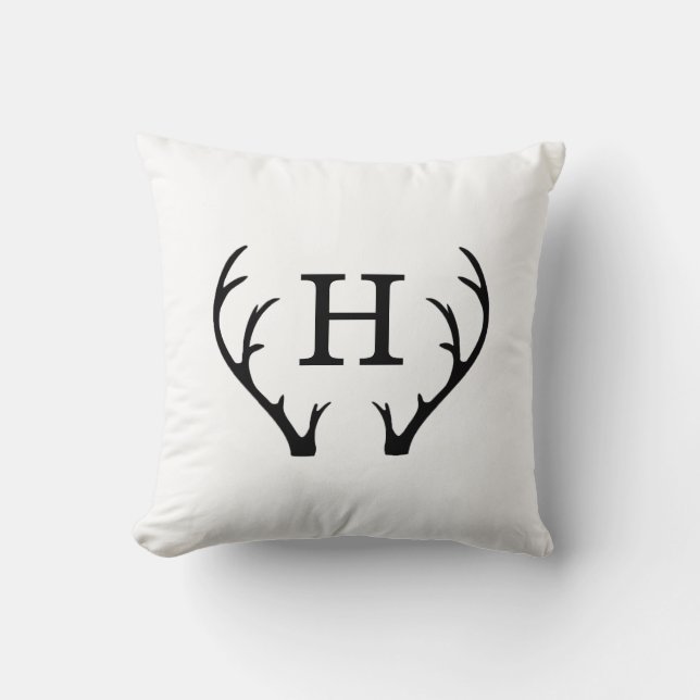 Geweih-Monogramm Kissen (Vorderseite)