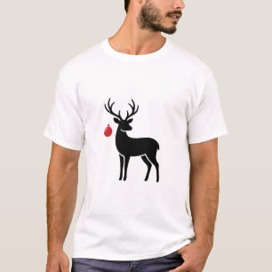 Geweih-Ornament – Minimalistische Rentier-Silhouet T-Shirt