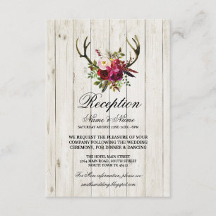 Geweih-Rustikale-Hochzeitsempfang-Karten Holz Einladung