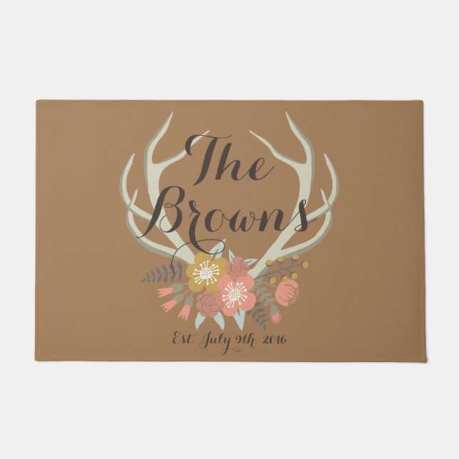 Geweih-Tür-Matte Fußmatte (Vorderseite)