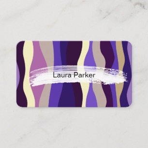 Gewelbte Streifen Elegant Modern Kurven Violett Visitenkarte