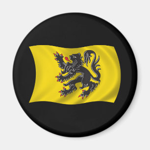 Gewellte Flandern-Flagge Magnet