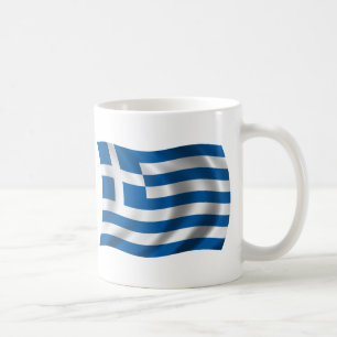 Gewellte Griechenland-Flagge Kaffeetasse