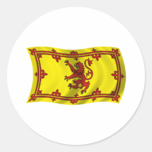 Gewellte Schottland-Flagge Runder Aufkleber