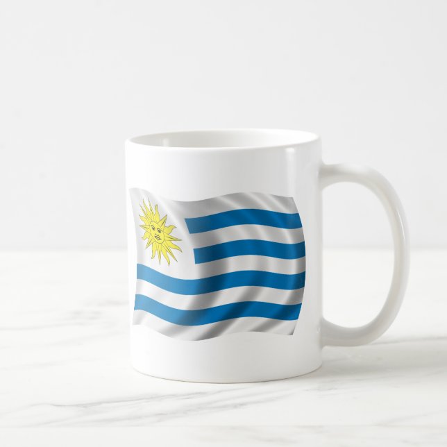 Gewellte Uruguay-Flagge Tasse (Rechts)