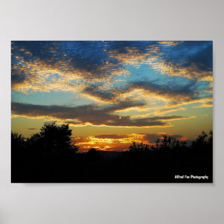 Gewellter Abendhimmel Poster