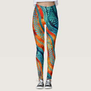 Gewelltes Stammes- ethnisches Boho Muster Leggings