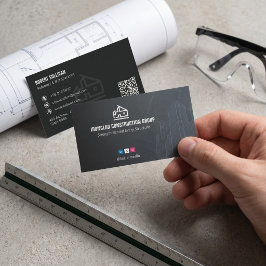 Gewerbliche Bauunternehmer | Dunkler Minimalist Visitenkarte