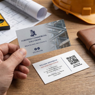 Gewerbliche Bauunternehmer Eisen Grau Visitenkarte