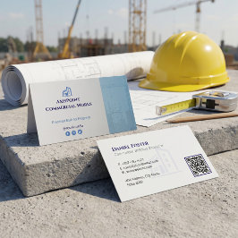 Gewerbliche Bauunternehmer | Grau Minimalistisch Visitenkarte