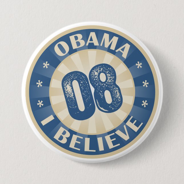 Gewerkschaft acht Barack Obama, den ich glaube Button (Vorderseite)