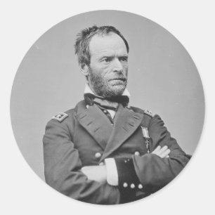 Gewerkschaft Army General William Tecumseh Sherman Runder Aufkleber