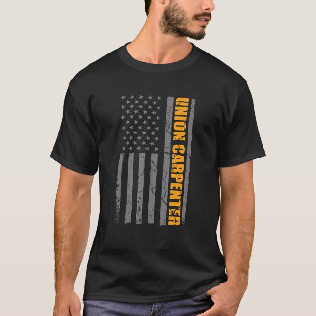 Gewerkschaft Carpenter American Flag Patriotic Lab T-Shirt (Vorderseite)