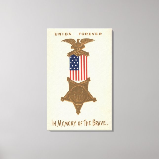 GEWERKSCHAFT der US-Fahne Ziviler Kriegsmedaillen- Leinwanddruck (Vorderseite)