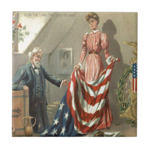 GEWERKSCHAFT der US-Flagge Ziviler Krieg Fliese