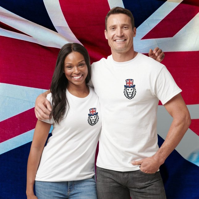 Gewerkschaft Flag Lion T-Shirt (United Kingdom Union Flag Lion T-Shirt by Ricaso. A patriotic bold and stylish British themed shirt )