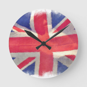 Gewerkschaft Flag oder Union Jack British Patriot Runde Wanduhr
