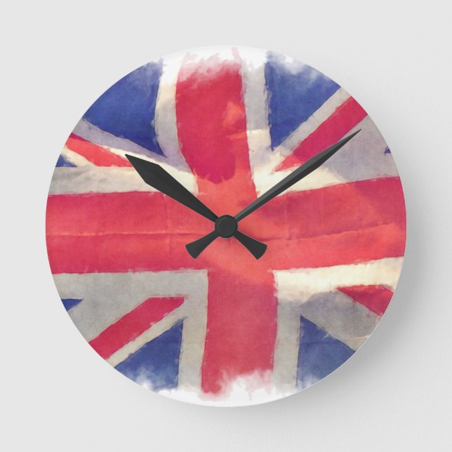 Gewerkschaft Flag oder Union Jack British Patriot Runde Wanduhr (Vorderseite)