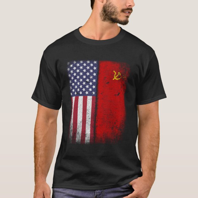 Gewerkschaft-Flag Sozialistin Hammerkeule Cccp Uss T-Shirt (Vorderseite)