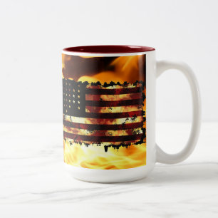 Gewerkschaft Flag, Zivil War, Stars & Stripes, USA Zweifarbige Tasse