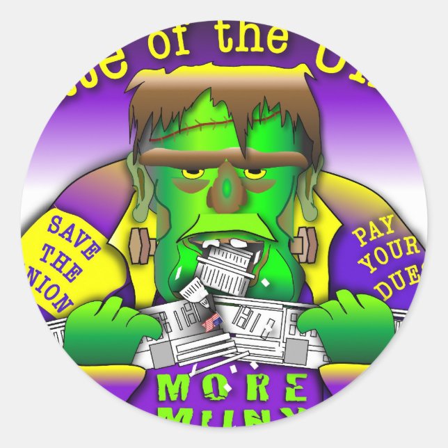 Gewerkschaft Frankenstein Runder Aufkleber (Vorderseite)