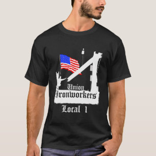 Gewerkschaft Ironworker Lokal 1 amerikanische Flag T-Shirt