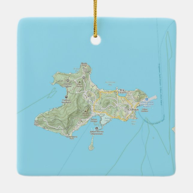 Gewerkschaft Island West Indies Weihnachten Keramikornament (Rückseite)