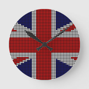 Gewerkschaft Jack Flagge Britische Flagge Runde Wanduhr