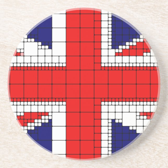 Gewerkschaft Jack Flagge uk patriotisch Sandstein Untersetzer (Vorne)