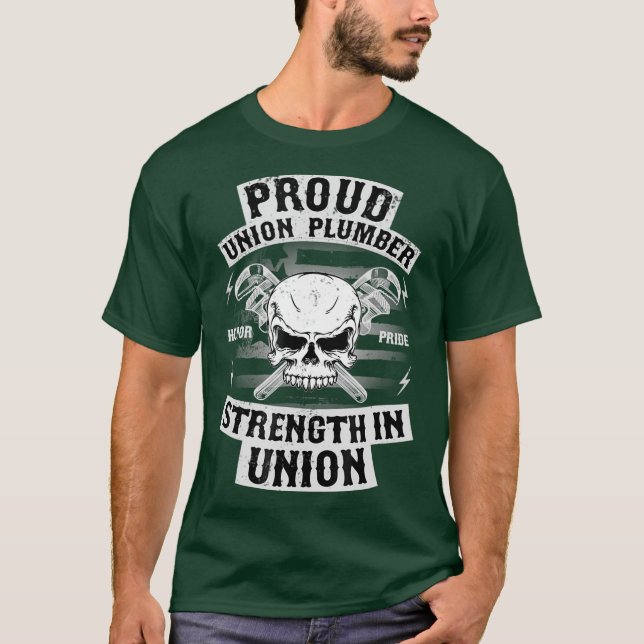 Gewerkschaft Klempner Gewerkschaft Pride Pipefitte T-Shirt (Vorderseite)