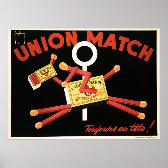 GEWERKSCHAFT MATCH Brussels Belgien Match Sticks A Poster (Vorne)