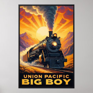 Gewerkschaft Pacific Big Boy Vintag Train Poster